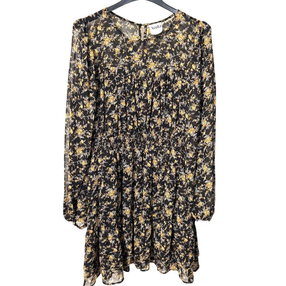 Arula x A New Day Altar'd State Floral Smocked Mini Tiered Dress Black 1X